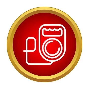 Digital multimeter measuring electrical current outline icon Stock Illustration