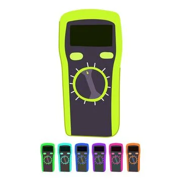 Digital multimeter measuring electrical current voltage and resistance graphi イラスト素材