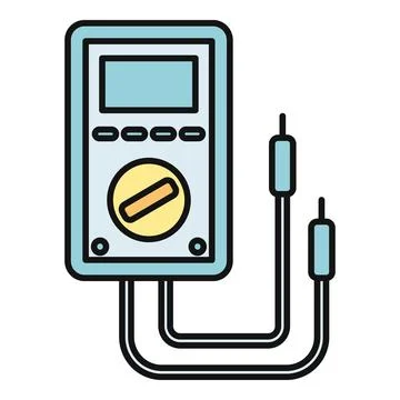 Digital multimeter measuring electrical current voltage resistance Stock Illustration