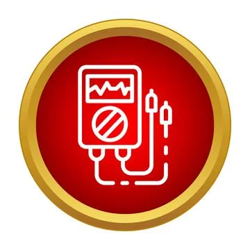 Digital multimeter measuring electrical current and voltage icon Stock Illustration