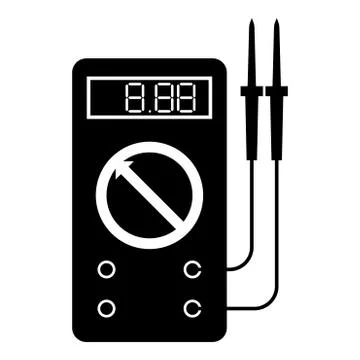Digital multimeter for measuring electrical indicators AC DC voltage amperage Stock Illustration