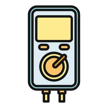 Digital multimeter measuring electricity voltage current resistance 库存插图