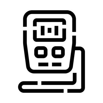 Digital multimeter measuring electricity voltage and ohm icon Stock Illustration