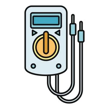 Digital multimeter measuring icon for electrical work Stock Illustration