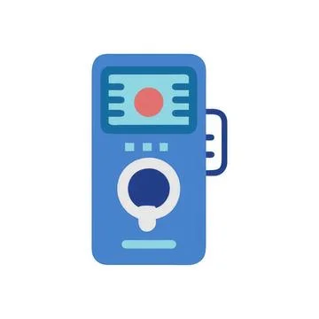 Digital multimeter measuring voltage with display and dial Stock Illustration