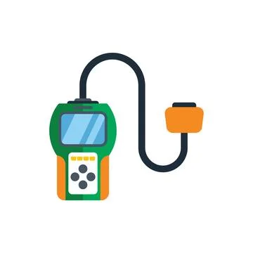 Digital multimeter measuring voltage using probes with clips Stock Illustration