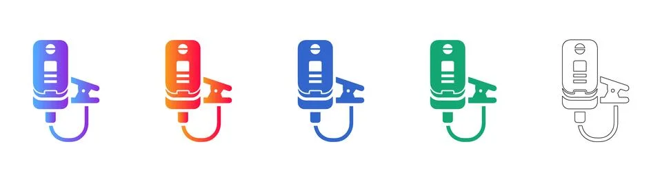 Digital Multimeter Probe Icon Collection Stock Illustration