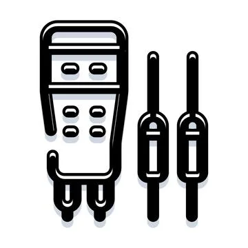 Digital multimeter with probes testing electrical voltage Stock Illustration