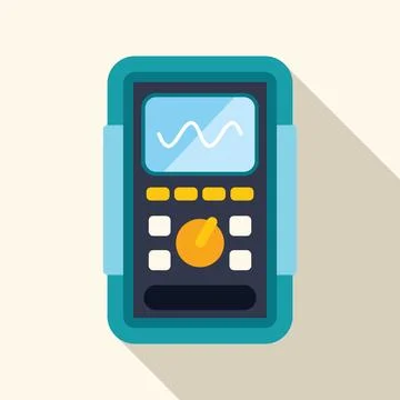 Digital multimeter showing a sinusoidal signal on its screen Stock Illustration