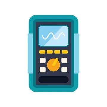 Digital multimeter showing sinusoidal signal on display Stock Illustration