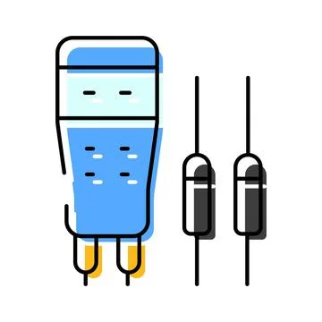 Digital multimeter with test leads showing electronics measuring Stock Illustration