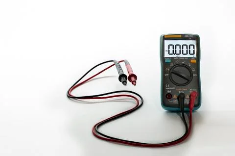 Digital multimeter on white background Stock Photos