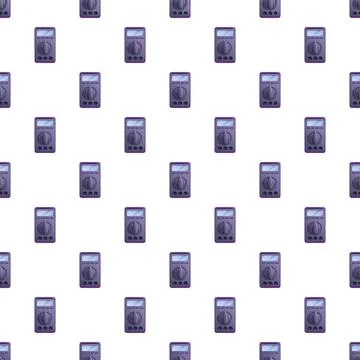 Digital multimeters forming seamless electrical measurement tool pattern Stock Illustration