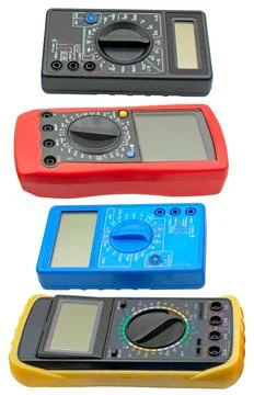 Digital  multimeters on a white Stock Photos