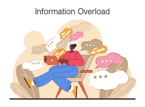 Digital multitasking. Effective and competent office worker media Stock Illustration