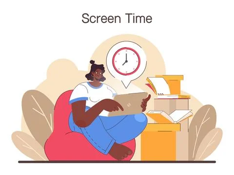 Digital multitasking. Effective and competent office worker media Illustrazione stock