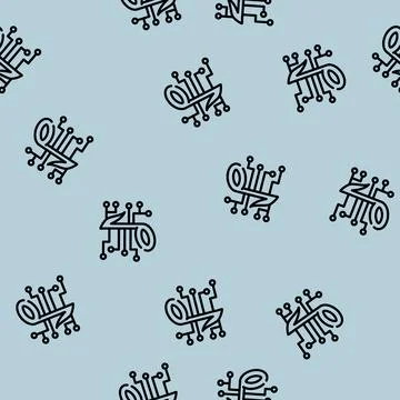 Digital music icon line vector seamless pattern Stock Illustration