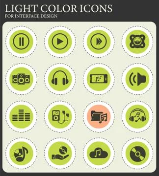 Digital music icon set Stock Illustration