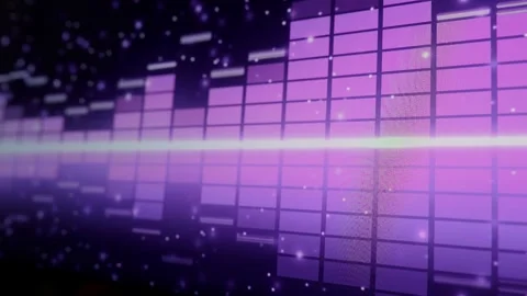 Digital music or sound wave footage. Audio waveform equalizer scale on black Stock Footage 324811053