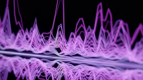 Digital music sound wave footage. audio waveform abstract moving on black. Stock Footage 166320309