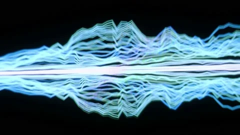 Digital music sound wave footage. audio waveform abstract moving on black. Stock Footage 166321018