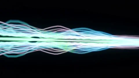 Digital music sound wave footage. audio waveform abstract moving on black. Stock Footage 166321022