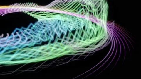 Digital music sound wave footage. audio waveform abstract moving on black. Stock Footage 166321562