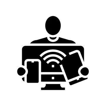 Digital native technology glyph icon vector illustration 스톡 일러스트