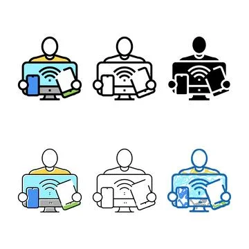 Digital native technology variants color icon vector Stock Illustration