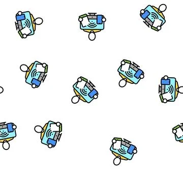 Digital native technology vector seamless pattern Illustrazione stock