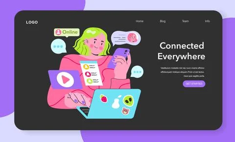 Digital Natives. Flat Vector Illustration Stock Illustration