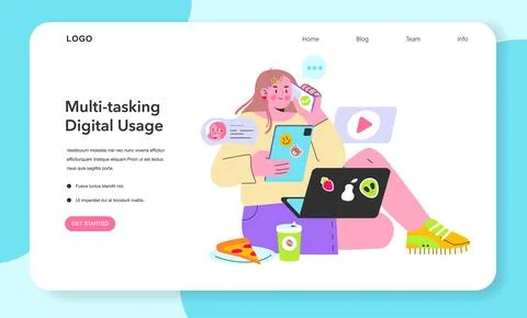 Digital Natives. Flat Vector Illustration Stock Illustration