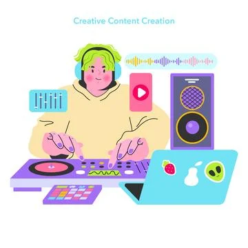 Digital Natives. Flat Vector Illustration Stock Illustration