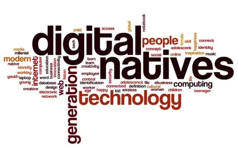 Digital natives word cloud Stock Illustration