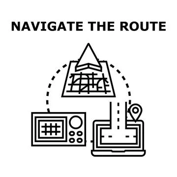 Digital navigation concept for guiding route and location Illustrazione stock
