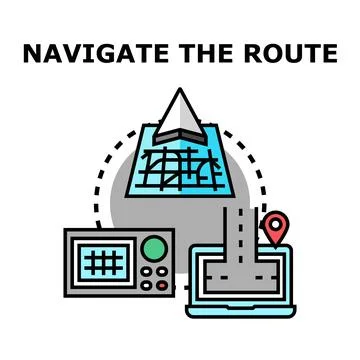 Digital navigation concept for guiding route and location Stock Illustration