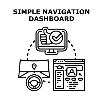 Digital navigation dashboard concept with user interface Stock Illustration