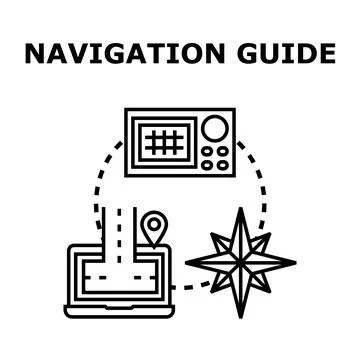 Digital navigation guide concept with mapping technology Stock Illustration