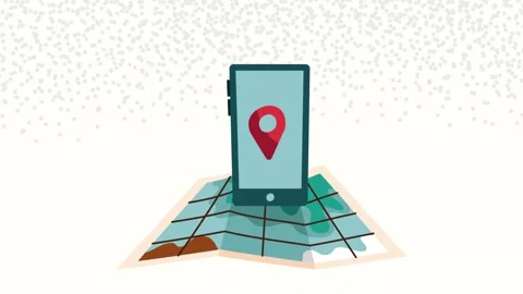 Digital navigation replaces paper map with smartphone showing location mark.. Stock Footage 334527089