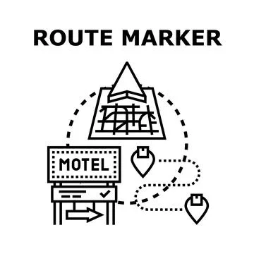 Digital navigation tracking travel route destination Stock Illustration