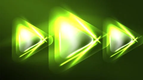 Digital Neon Abstract Background, Triangles And Lights Geometric Design Template Stock-Illustration