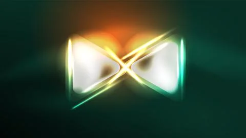 Digital Neon Abstract Background, Triangles And Lights Geometric Design Template Stock Illustration