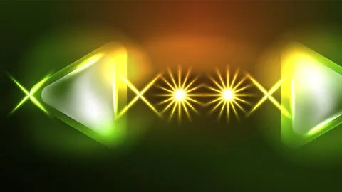 Digital Neon Abstract Background, Triangles And Lights Geometric Design Template Stock Illustration