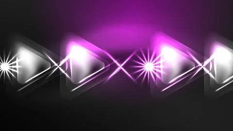Digital Neon Abstract Background, Triangles And Lights Geometric Design Template Stock Illustration