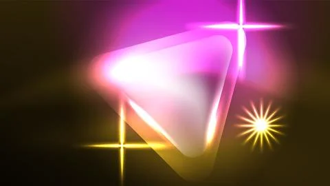 Digital Neon Abstract Background, Triangles And Lights Geometric Design Template Stock Illustration