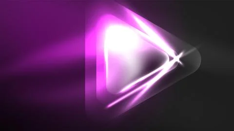 Digital Neon Abstract Background, Triangles And Lights Geometric Design Template Stock Illustration