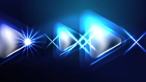 Digital Neon Abstract Background, Triangles And Lights Geometric Design Template Stock Illustration