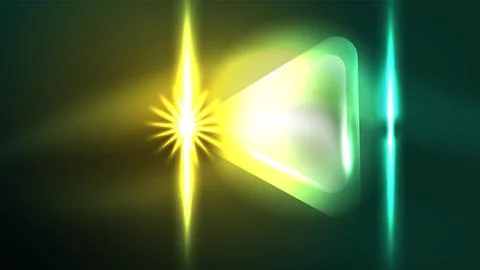 Digital Neon Abstract Background, Triangles And Lights Geometric Design Template Stock Illustration