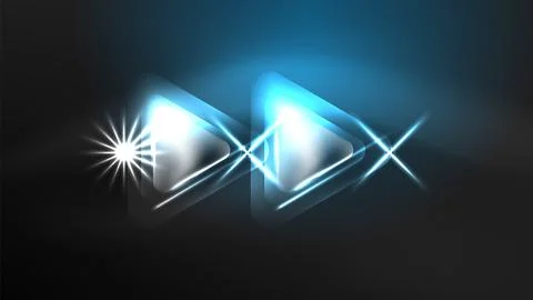 Digital Neon Abstract Background, Triangles And Lights Geometric Design Template Stock Illustration