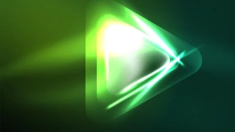 Digital Neon Abstract Background, Triangles And Lights Geometric Design Template Stock Illustration